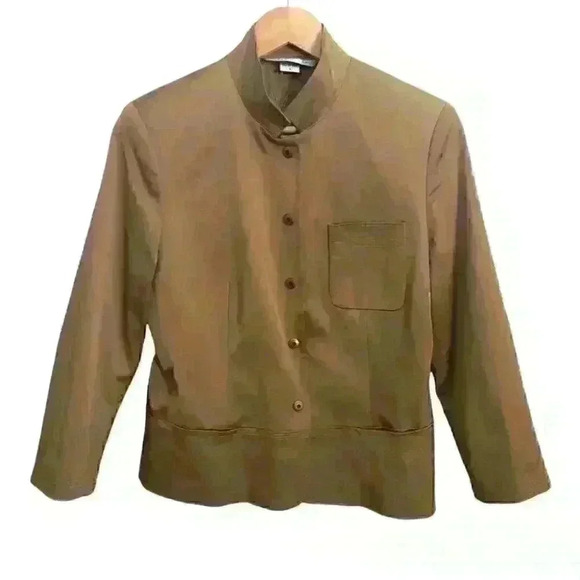 Peter Nygard Jackets & Blazers - Peter Nygard Blazer Oriental 3/4 Sleeve Jacket Career Metallic Tan